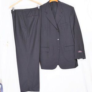 NWT-New_HandMade in Italy_D'AVENZA Pinstripe Suit_44R_Single Pleat Pants 39x29